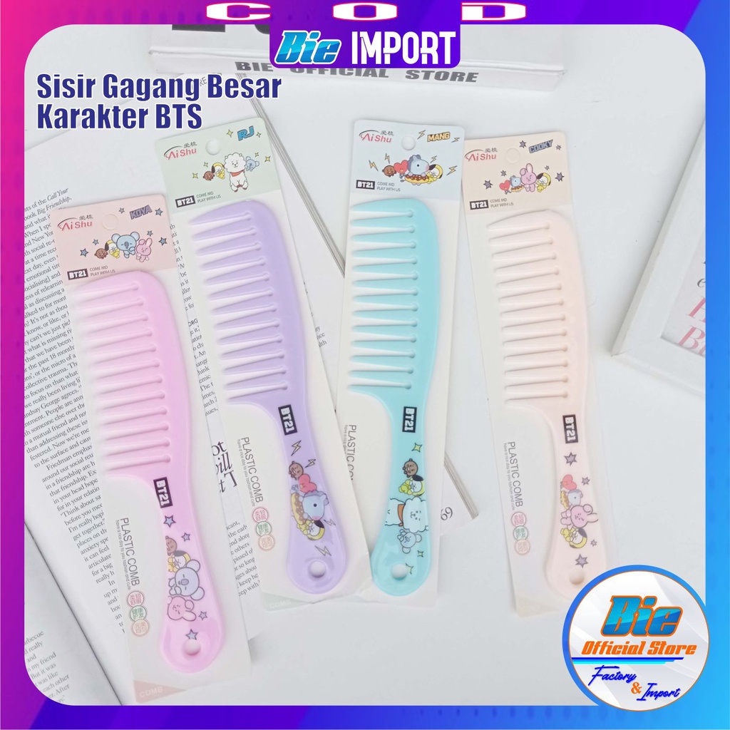 Sisir Rambut Karakter BTS Korea Size Besar &amp; Kecil impor Best Seller