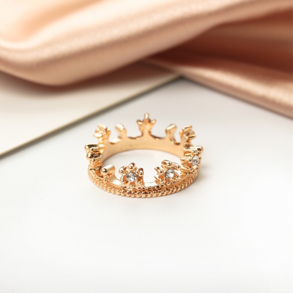 【COD Tangding】Little Pepper Crown Ring Korean New Princess Ring Jewelry Index Finger Ring Accessories