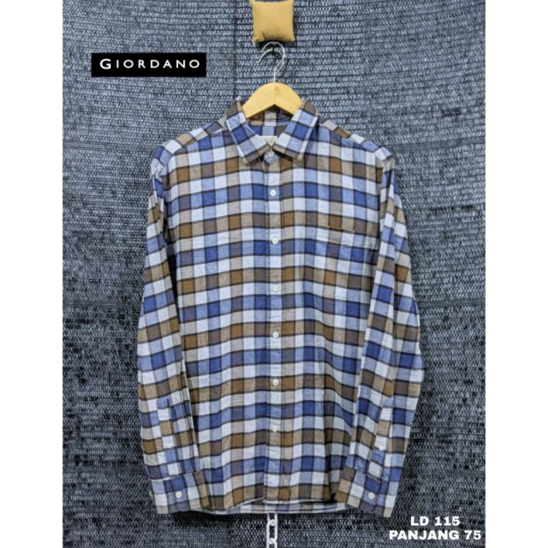 Kemeja flanel Giordano second original