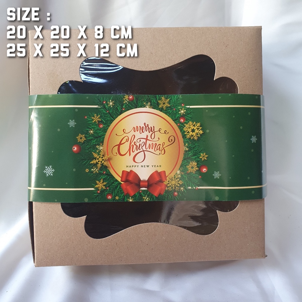 

Dus Box Kotak Kue Bolu 20x20x8 cm Jendela Laminasi Set Natal Christmas Imlek Idul Fitri Lebaran