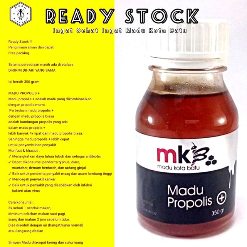 

Madu Asli 2 IN 1 Propolis Pluss Netto 350 g (madu murni + propolis) best quality