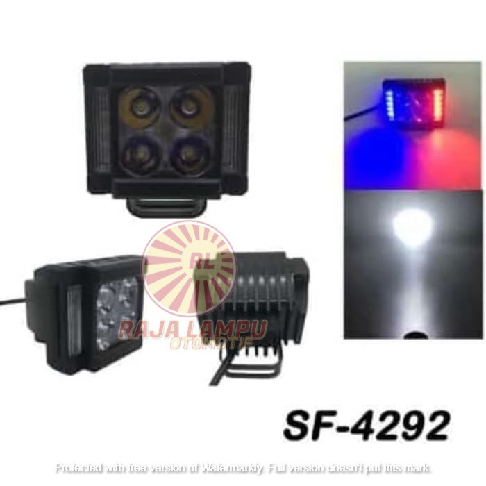 LAMPU TEMBAK MOTOR KOTAK MINI LED 4 MATA STROBO LAMPU SOROT MOBIL ORI