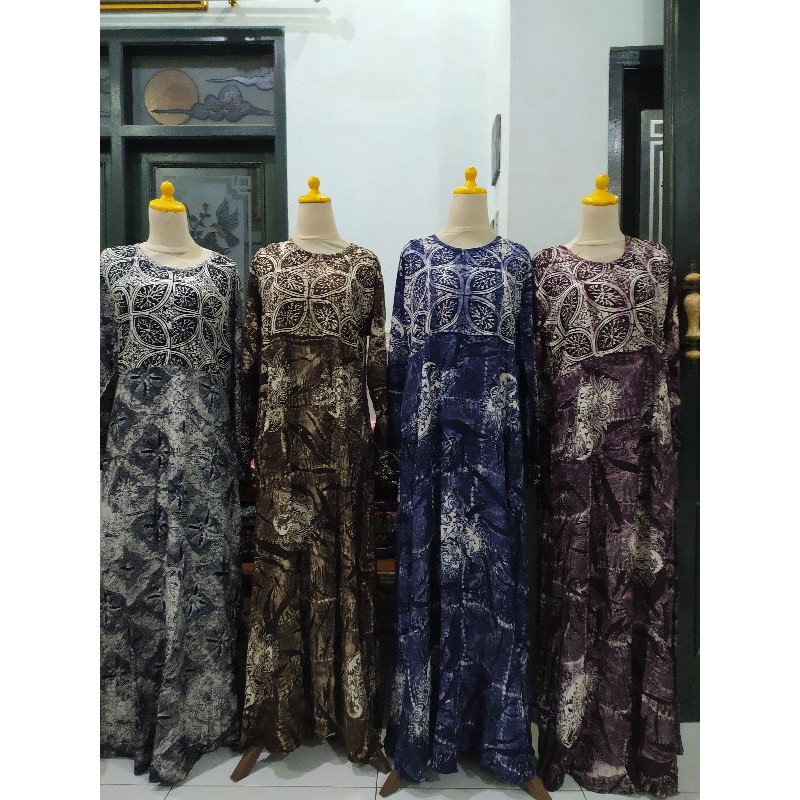 long dress twill syar'i Qonita ( gamis Qonita batik)