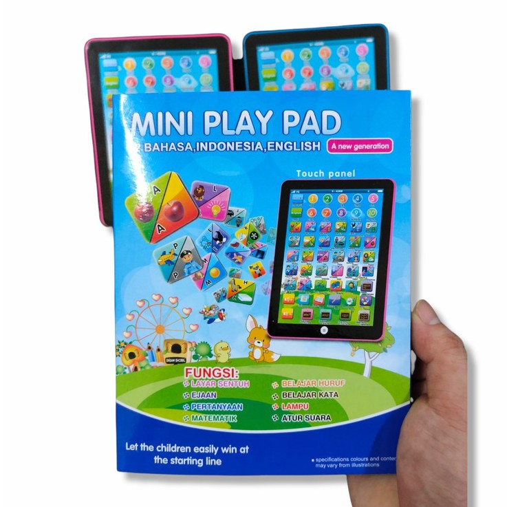 Mainan Mini Play Pad Edukatif 2 Bahasa Layar Sentuh