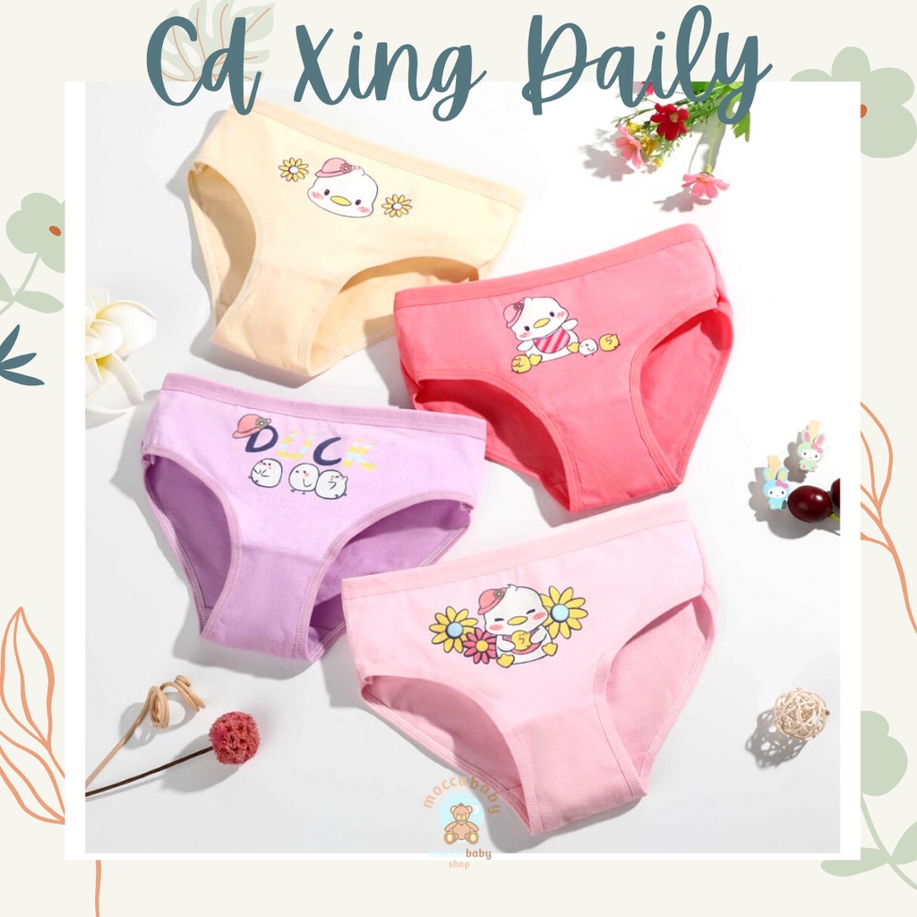 MBSS - XING DAILY CD DUCK FLOWER STG celana dalam anak perempuan bahan katun halus 2-12 Tahun