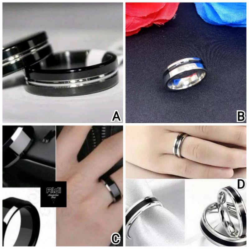 harga satuan cincin titanium premium / cincin pria / cincin pasangan