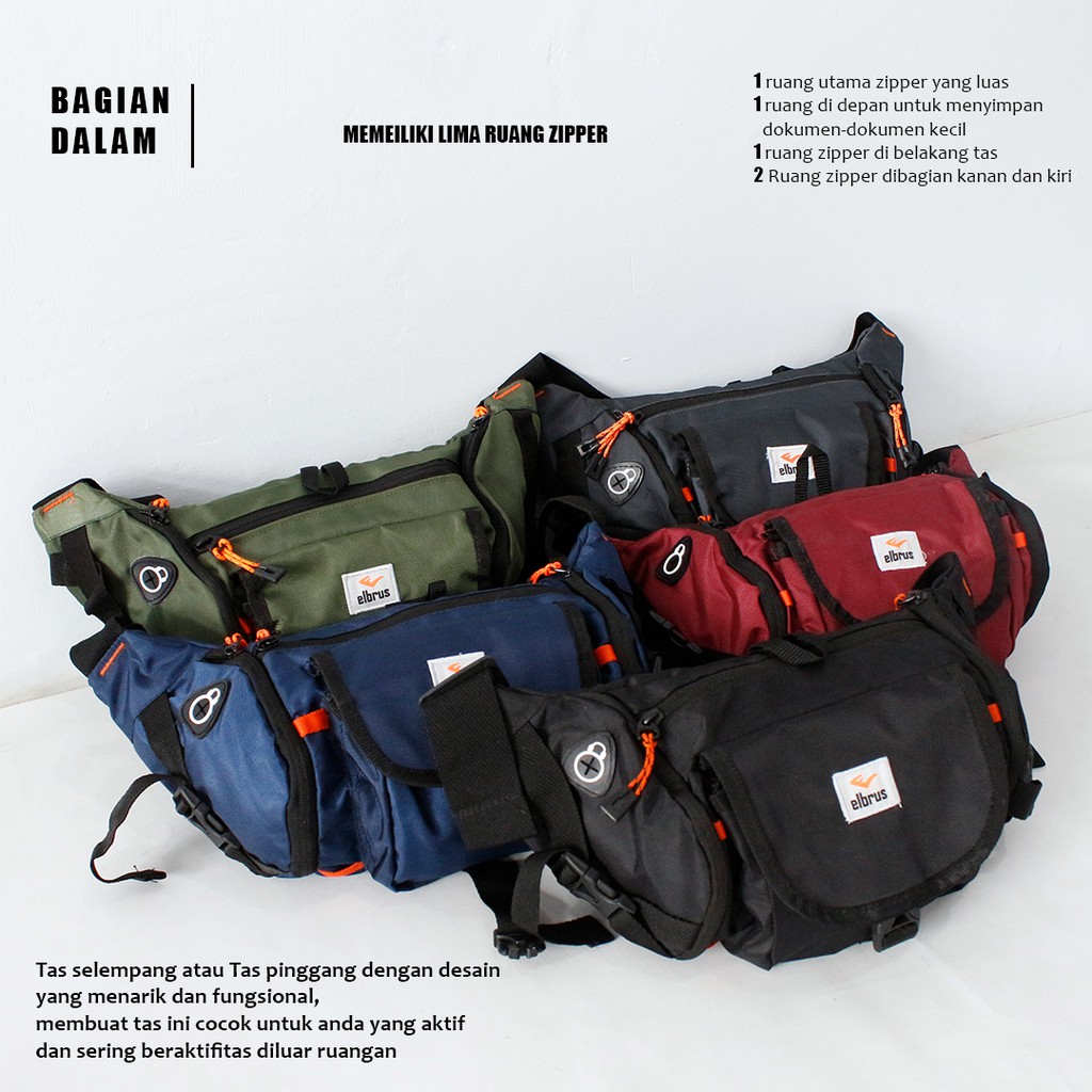 Tas Waistbag ELBRUS CAMSHOT - Tas Selempang Pria / Tas Waistbag - Tas Pria - Tas Wanita AIRPHONE