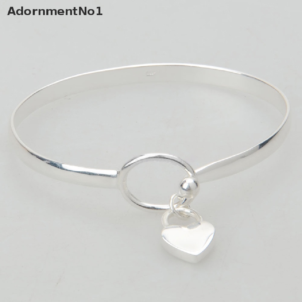 (AdornmentNo1) Gelang Tangan Lapis Silver 925 Motif Hati Untuk Perhiasan Wanita