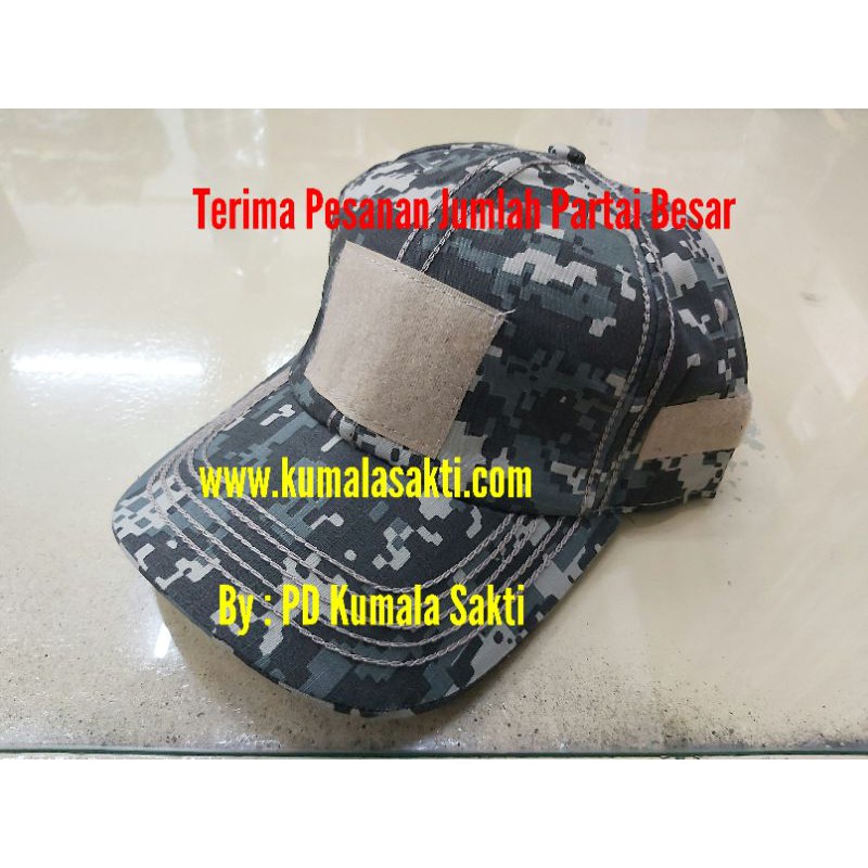 Topi Polos Perekat Loreng Pth-Topi Velcro Tactical Army Patch-Rubber Patch-Topi Blackhawk 511 Loreng