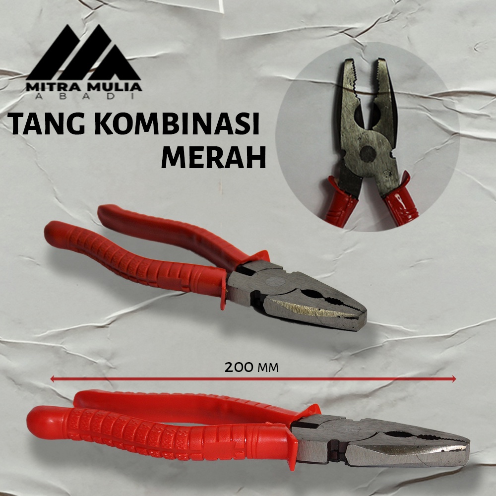 Tang Kombinasi 8 Inci Merah Murah l Tang Karet l Linesman Combination