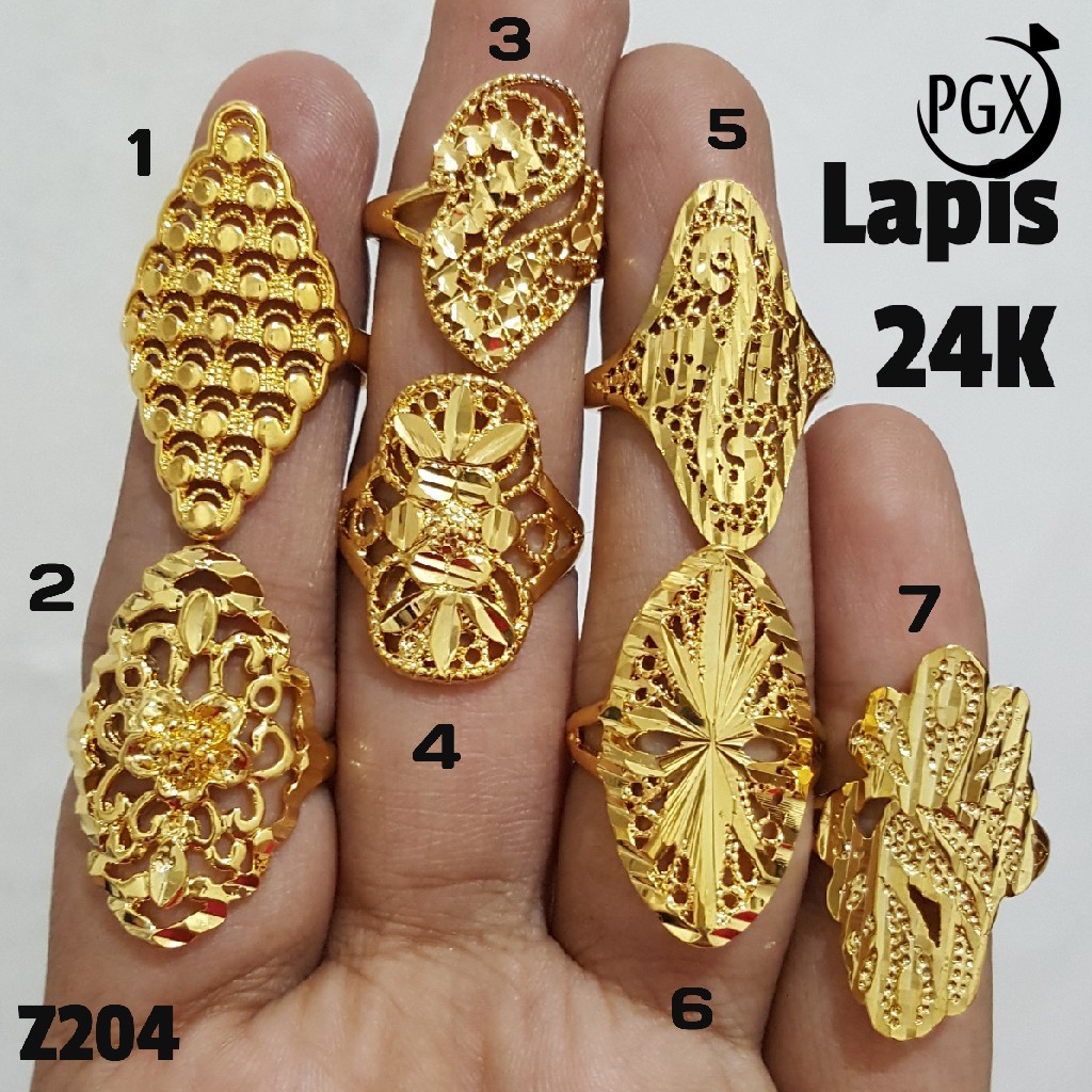  Cincin  Lapis Emas  24K Premium Perhiasan Xuping Terlaris 