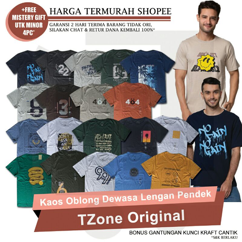 KAOS T ZONE MURAH ORI LABEL MATAHARI TSHIRT KAOS OBLONG TSHIRT T-ZONE KAOS DETAILS POLOS COWOK KAOS 