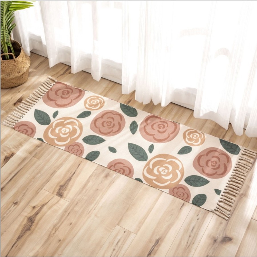 Ethnic Nordic Carpet / Karpet Alas Lantai Tikar Rumbai Renda Rajutan