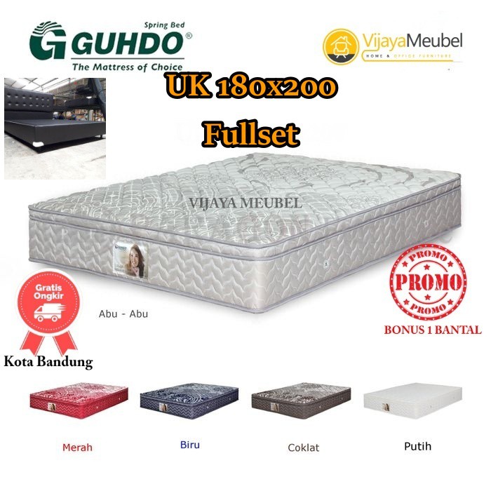 Kasur / Springbed Guhdo Standar Plustop ukuran 180x200 Fullset