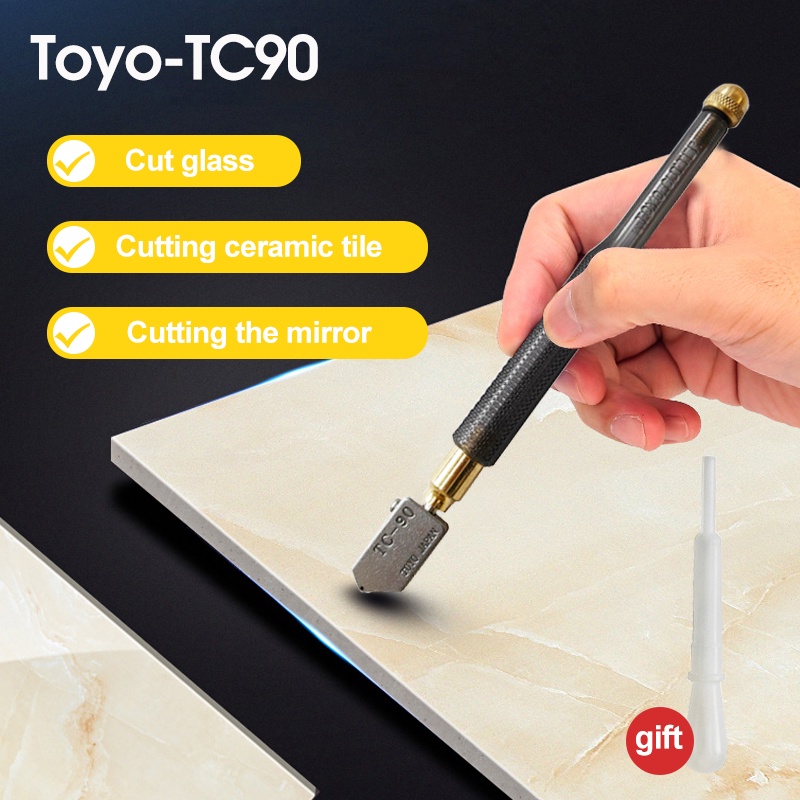 Toyo-TC90 Glass Cutter Original Japan Pisau Potong Kaca Pisau Kaca Pemotong Ubin Pemotong