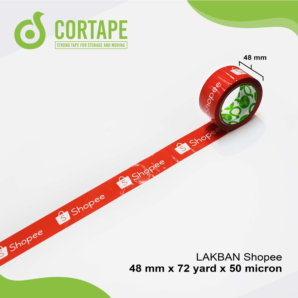 LAKBAN CORTAPE - ISOLASI / SELOTIP CORTAPE SHOPEE 48 X 80 Y