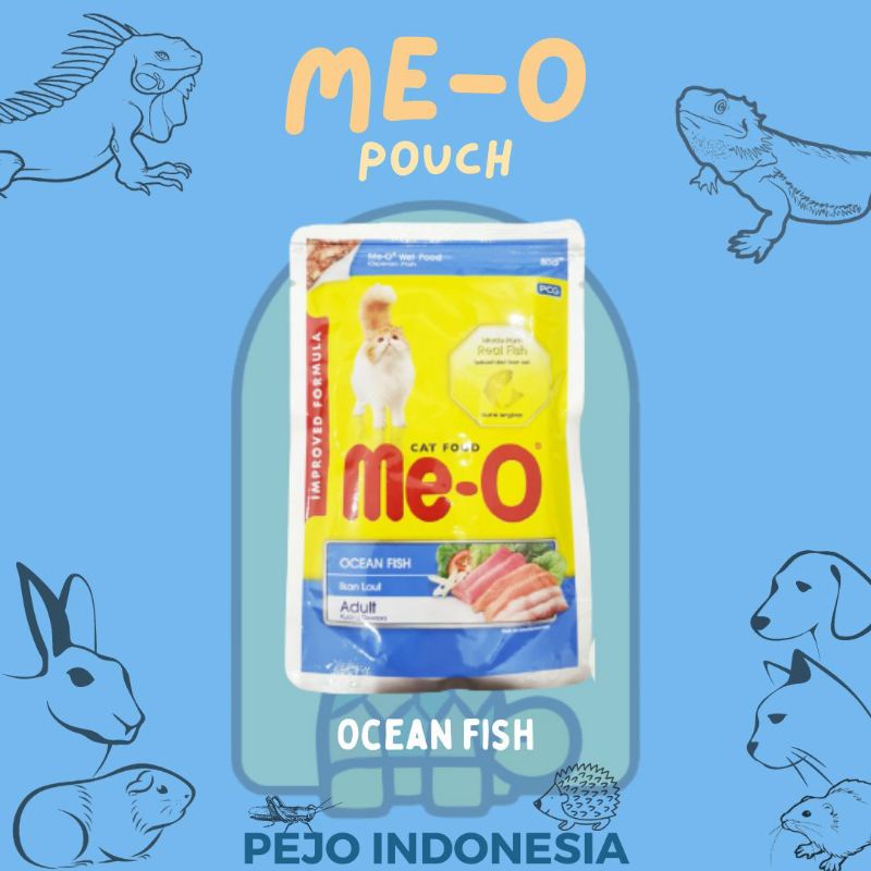 Meo Pouch Wet Food Makanan Kucing Basah Sachet Me-O 80 Gram