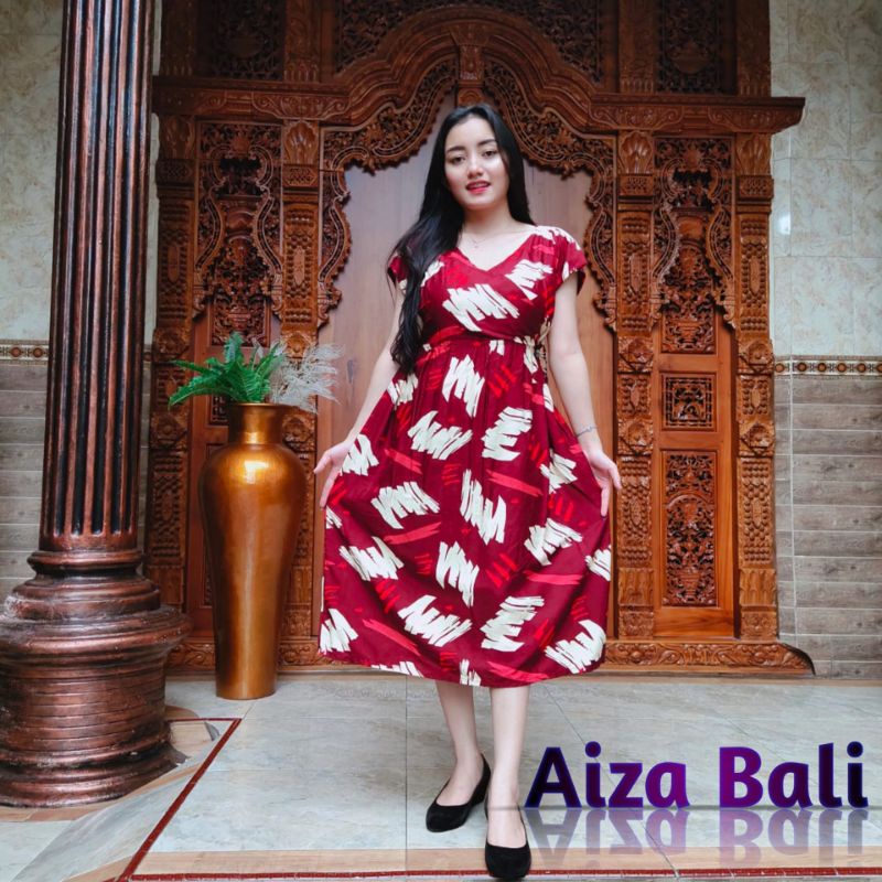 Dress Kimono Mayumi Style Rayon Super Premium Daster Pendek Motif Lengan Pendek Bali Terbaru Kekinia