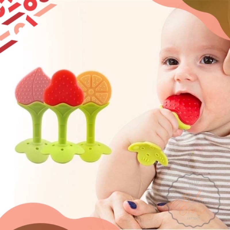 TEETHER BUAH BAYI BPA FREE SILIKON / Teether bayi BPA FREE silikon