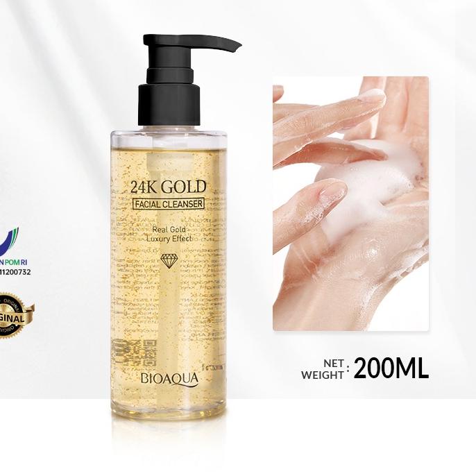 ➴ 【BPOM】Feiyue BIOAQUA - Bioaqua 24K Gold Skin Brightening/Serum Wajah/face wash 24K Gold Facial Cle