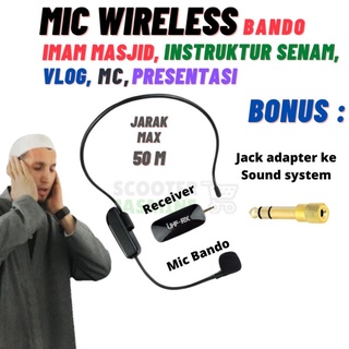Mikrofon Mic Clip On Wireless UHF Presentasi Tur Imam Masjid Musholla