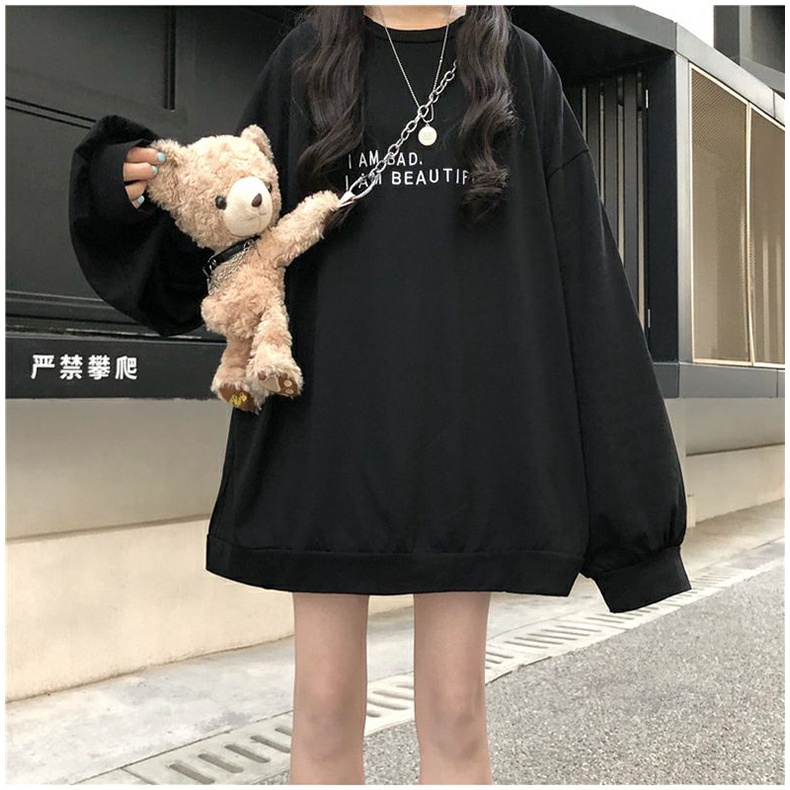 S - XXXXXL(6XL) Sweater I AM BAD size JUMBO OVERSIZE Jaket Crewneck Women Korean Fashion Loose BIGSIZE Jaket Jumbo BAD BEAUTIFUL