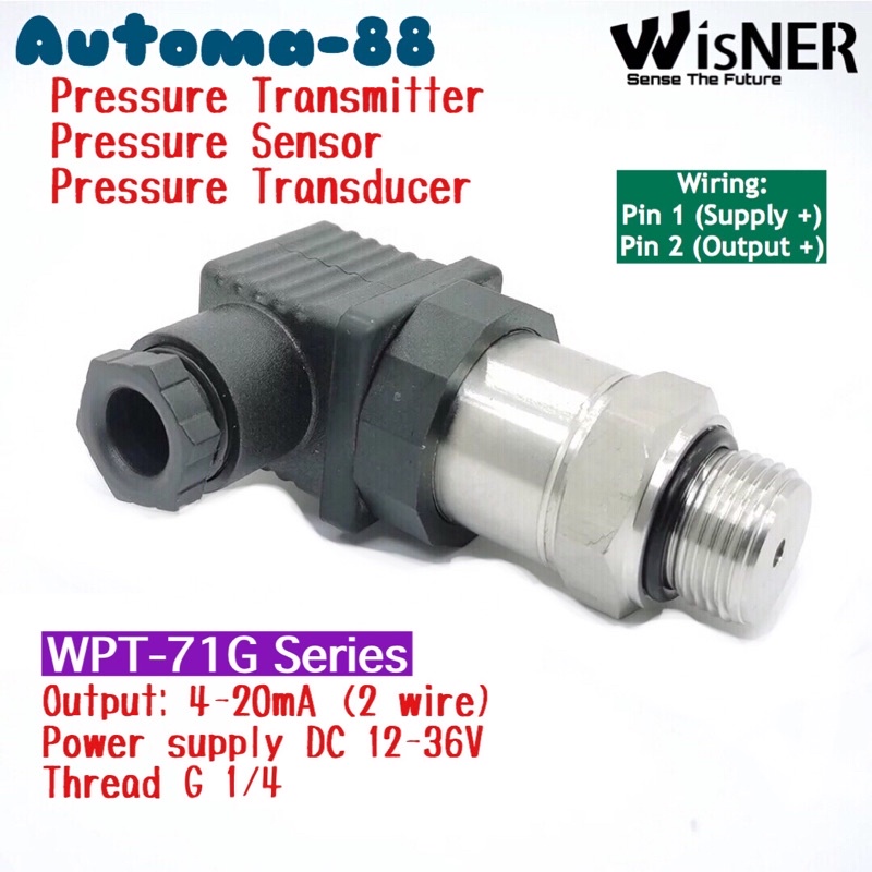 WISNER WPT-71G Series Pressure Transmitter 24Vdc Output 4-20mA 2 wire Thread G 1/4 Male BSP