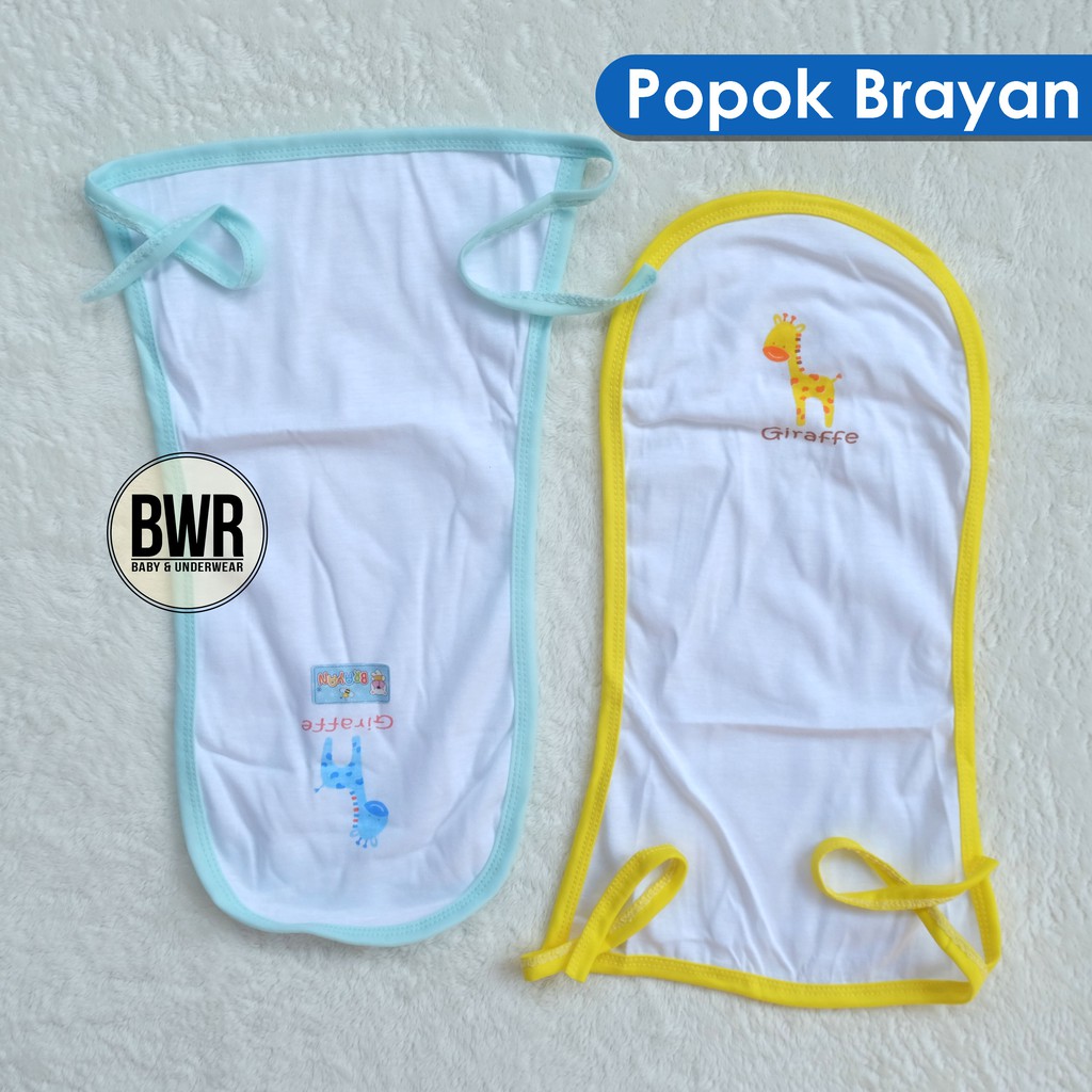 PROMO!!! [6 pcs] Popok BRAYAN Putih List Warna | Popok bayi Tali Ikat |