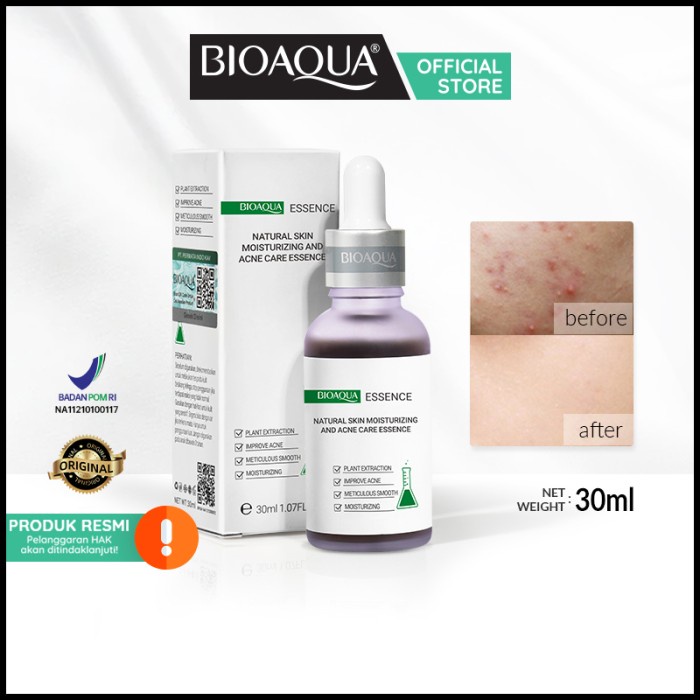 【BPOM】BIOAQUA Moisturizing Serum 30ml Niacinamide/Hyaluronic/Acne - Acne Essence