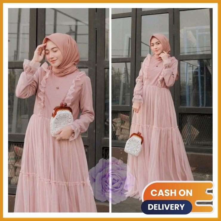 Baju Gamis Muslim Terbaru 2021 Model Baju Pesta Wanita Kekinian B Je994 Maxy Laily Tile Coksu Gam Shopee Indonesia