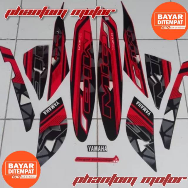 Striping mio j 2014 merah hitam