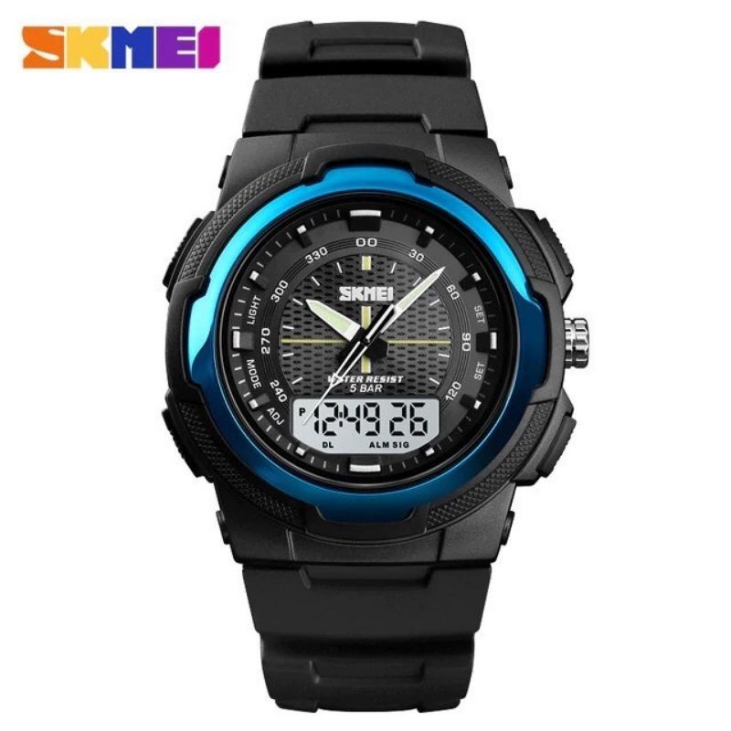 Jam Tangan pria / SKMEI AD 1454 Rubber Men LED / Jam Tangan Analog Digital SKMEI 1454