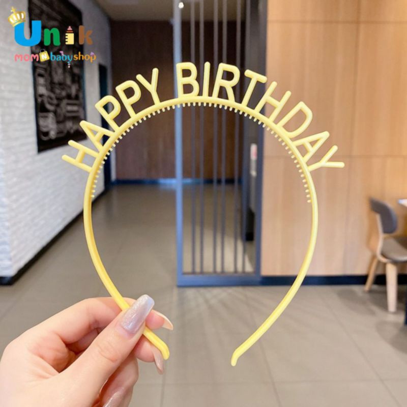 Bando Plastik / Headband Tulisan Happy Birthday