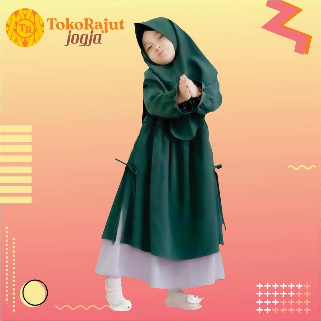 Gamis Anak muslim belle harga murah bahan katun moscrepe untuk usia 7 - 12th cantik perempuan