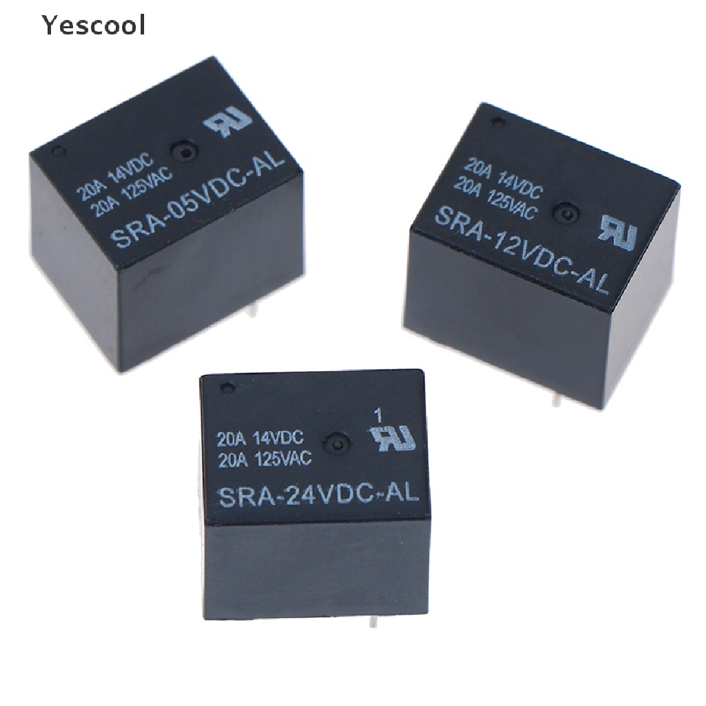 Yescool SRA-05VDC-AL SRA-12VDC-AL SRA-24VDC-AL 5V 12V 24V 20A T74 4PIN Relay