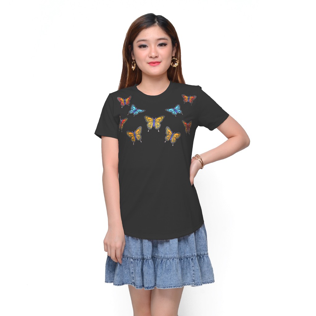 Kaos Tshirt Lengan pendek Wanita Gaya korea Printing - XSHOP Dahlia