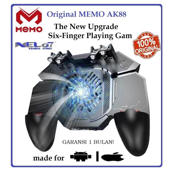 Original MEMO AK88 Gamepad Cooler 6 Fingerplay Pendingin HP Gamepad - Hitam