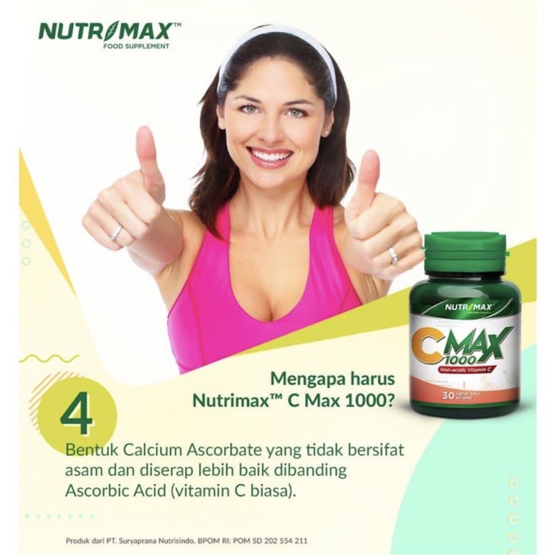 Nutrimax Vitamin C Max CMax 1000 Imunitas Daya Tahan Tubuh