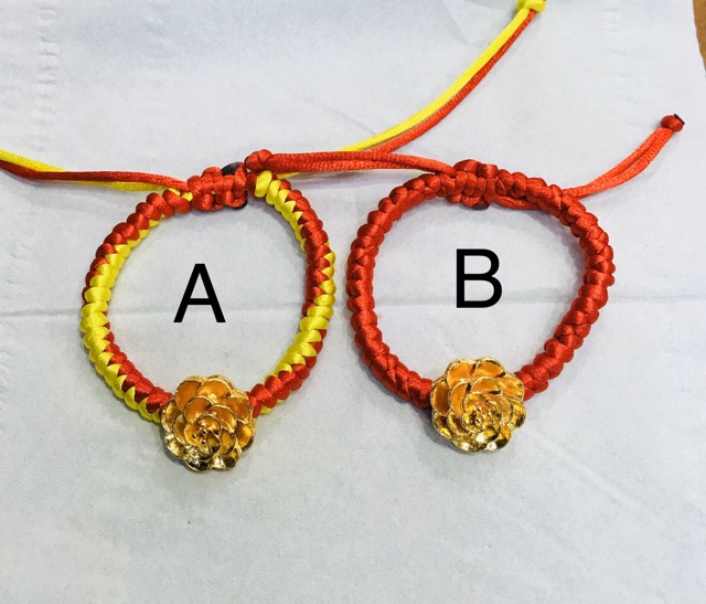 Gelang wanita  tali rajut handmade variasi lapis emas gelang replika emas gelang tali hongkong