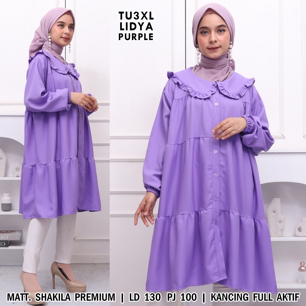 BIGCLO - (COD) LD 130cm Tunik Jumbo 3XL TU3XL2 Atasan Wanita Muslim Lengan Panjang