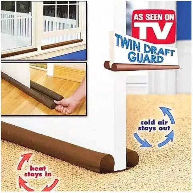 Penyangga Pintu Dan Penahan Udara Twin Draft Guard Coklat