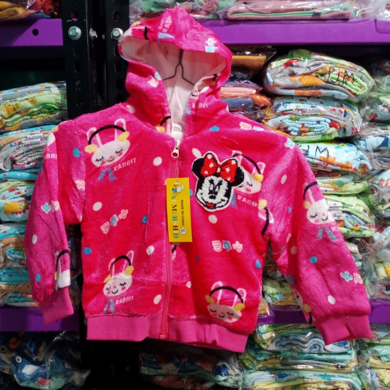 PRODUK TERBARU!!! JAKET IMPORT BULU BAYI MODEL HOODIE UKURAN L XL 3L USIA  3-36 BULAN HIGHT QUALITY
