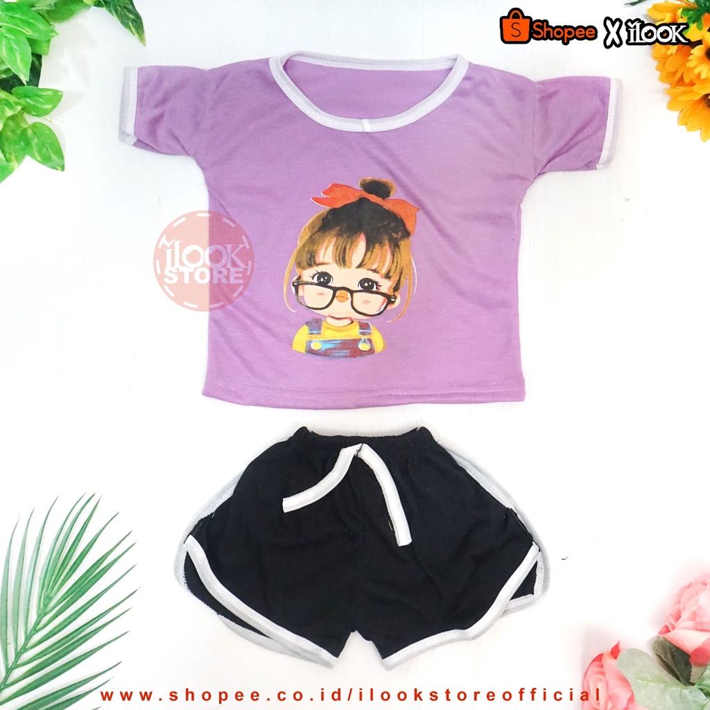 ilook | Setelan baju playful colour anak combi 1 | setelan anak polos | setelan unisex | Set Glasess