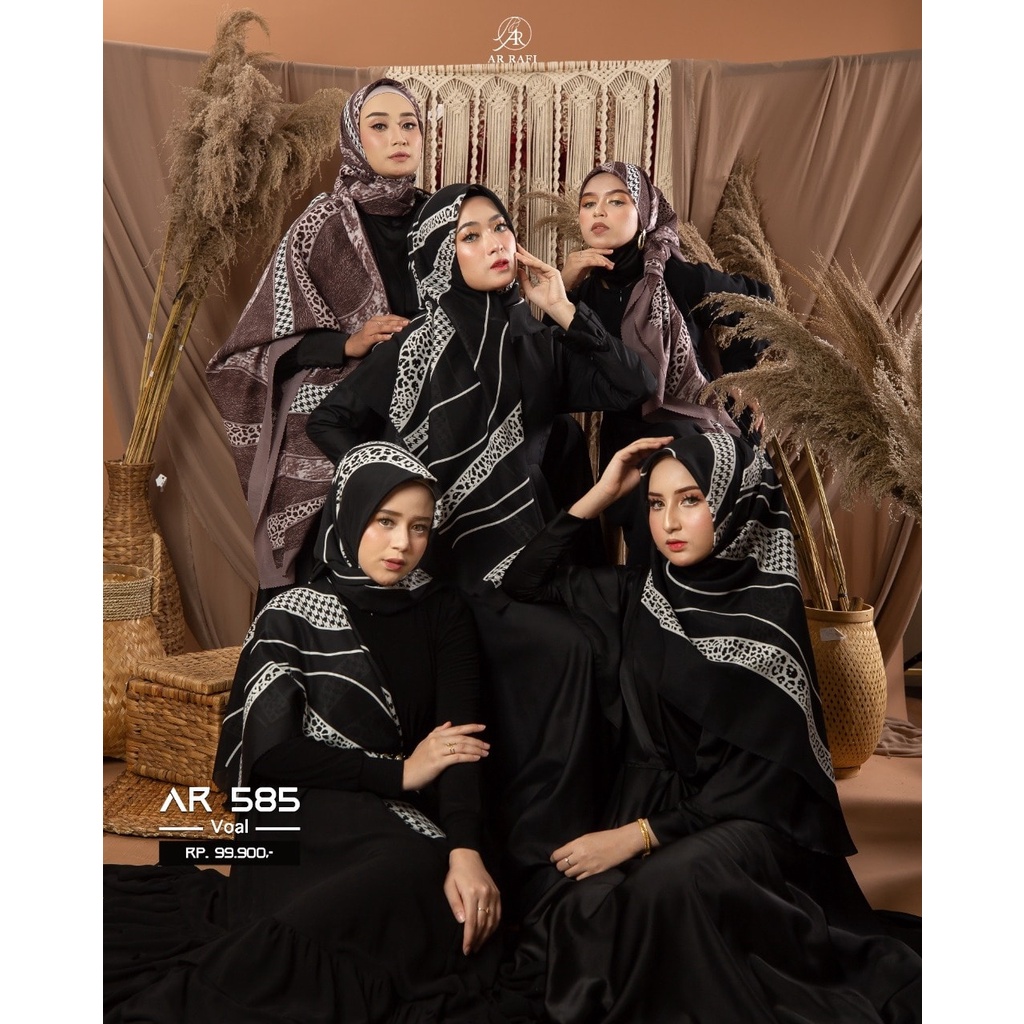 COD Hijab Arrafi Terbaru 2022 Hijab Segi empat motif Jilbab Voal Premium Hijab Segi empat Kode AR 58