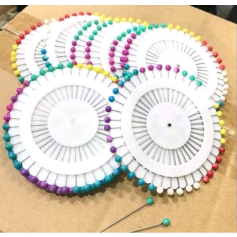 jarum pentul bulat warna warni 40pcs