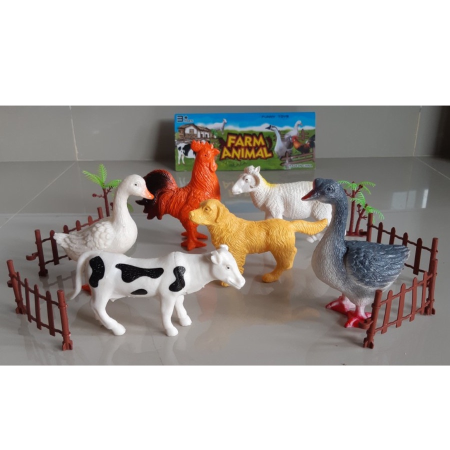 MAINAN SET HEWAN TERNAH ANIMAL FARM ISI 6 JUMBO