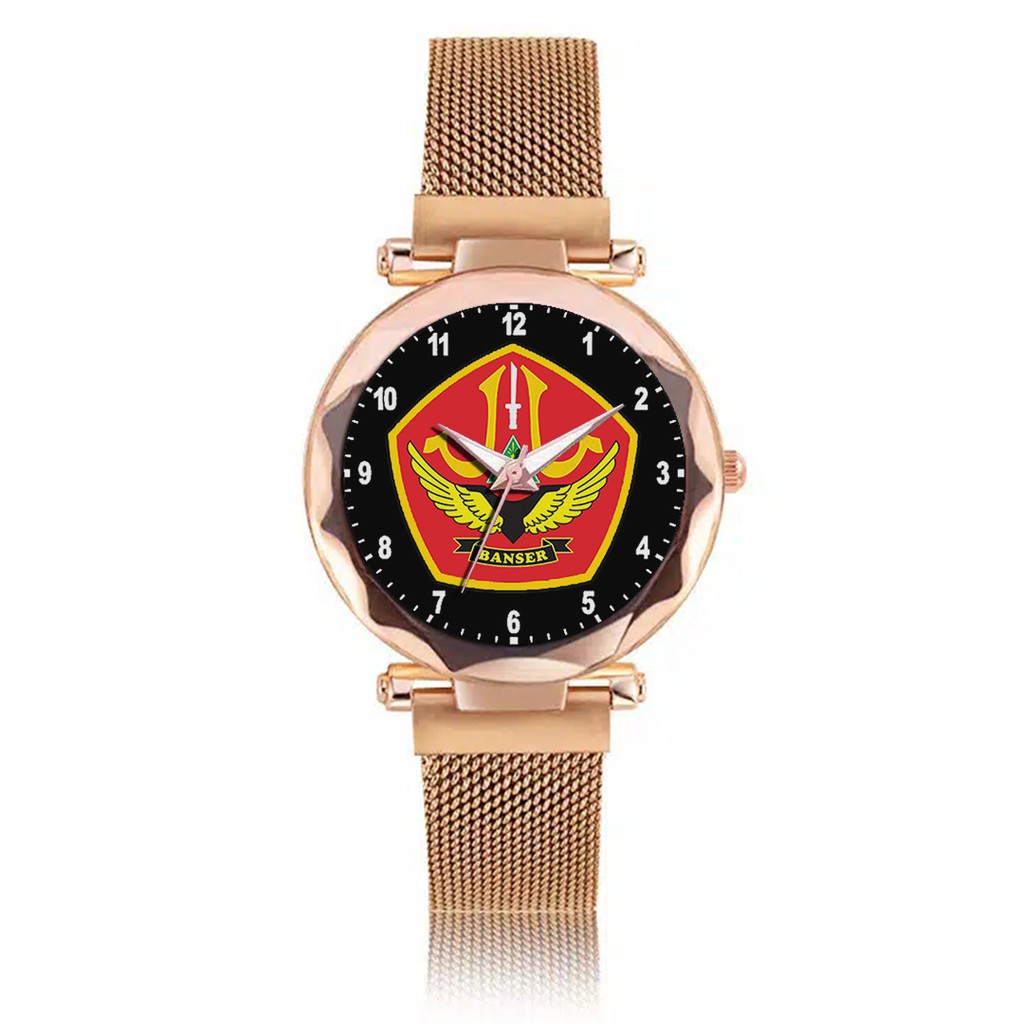 Jam Tangan Wanita Custom - BANSER MOTIF 2 Free Box &amp; Batre Cadangan