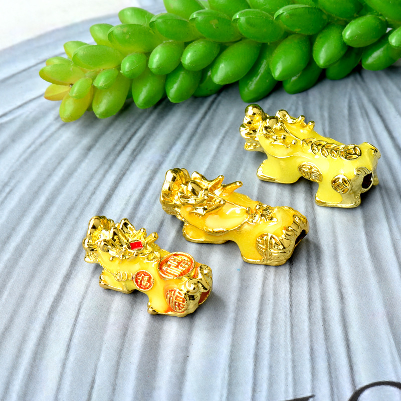 Manikmanik Spacer Gelangkalung DIY Bentuk Pixiu Luminous Warna Gold