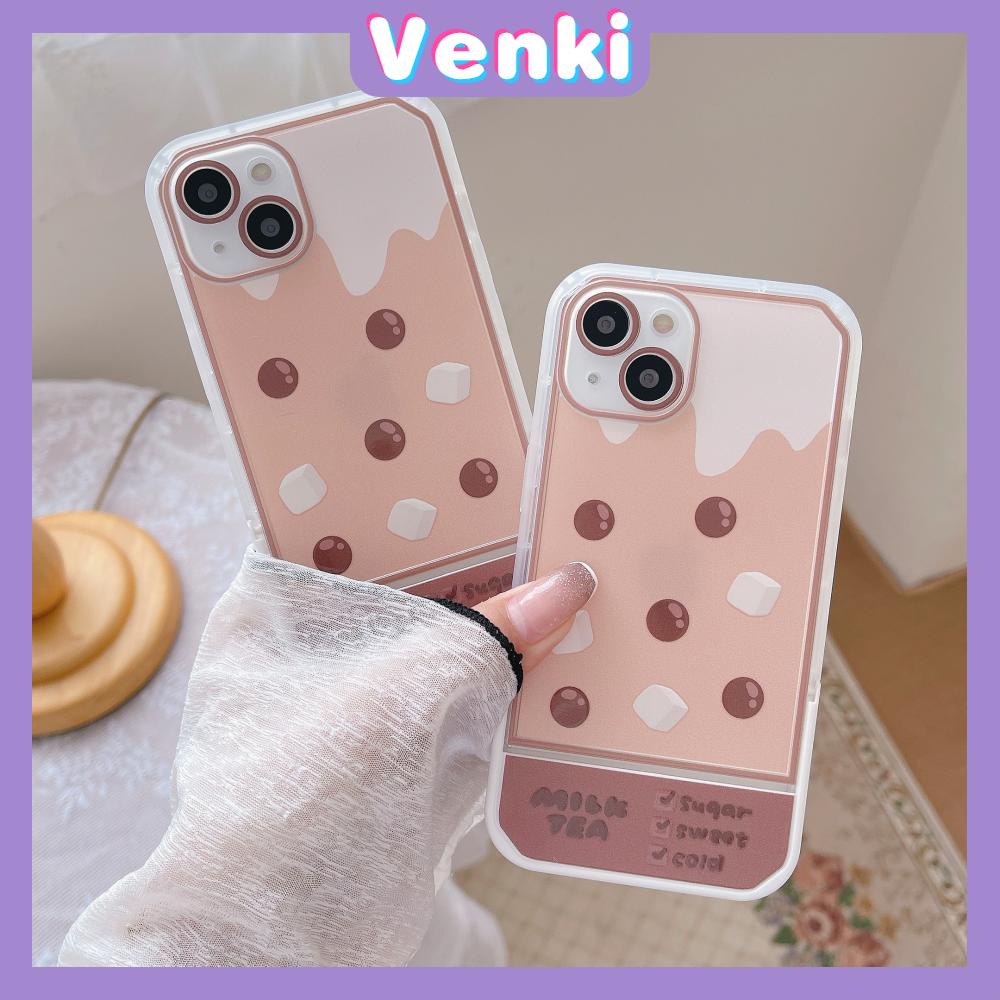 iPhone Case Acrylic Invisible Folding Stand Silicone Soft Case Shockproof Camera Cover Brown Pearl Milk Tea Compatible For iPhone 11 Pro Max 13 Pro Max 12 Pro Max 7Plus xr XS Max