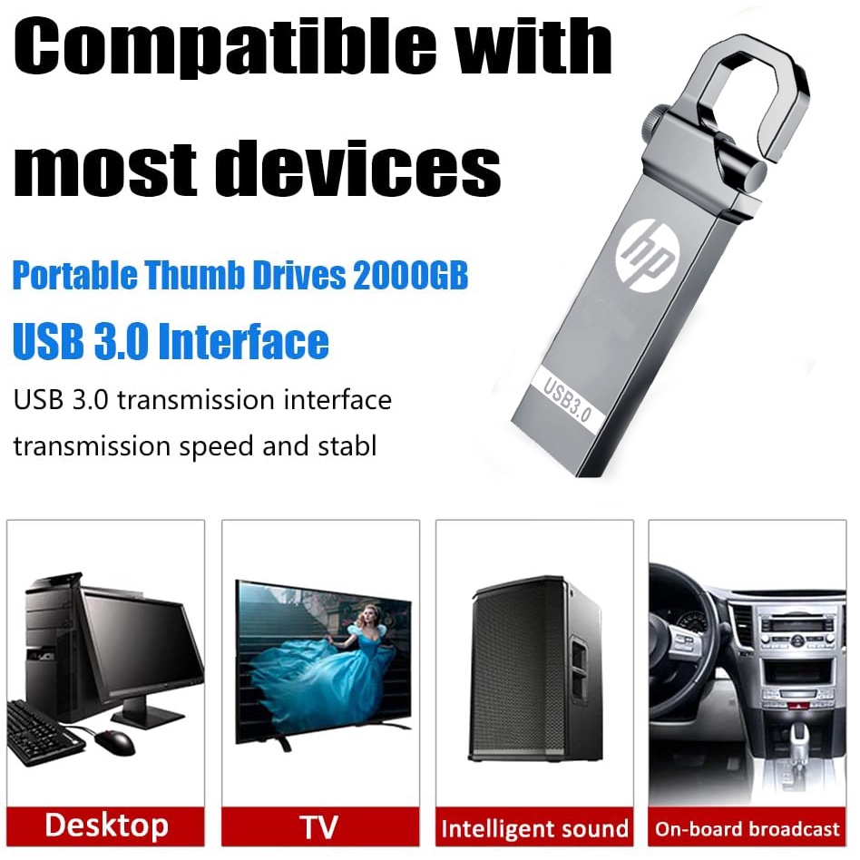 Pendrive 64GB HP 128GB 2 Mini Usb 3.0 Usb Stick Micro Metal Anti Air